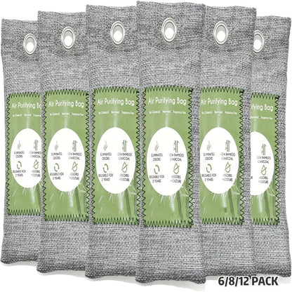 Bamboo Charcoal Air Purifying Bags Odor Absorber & Moisture Absorber Natural Activated for Entryways, Bedrooms and Living Spaces