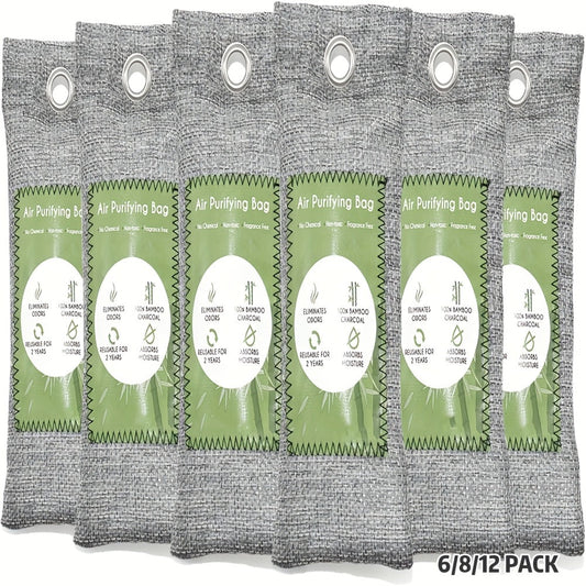 Bamboo Charcoal Air Purifying Bags Odor Absorber & Moisture Absorber Natural Activated for Entryways, Bedrooms and Living Spaces