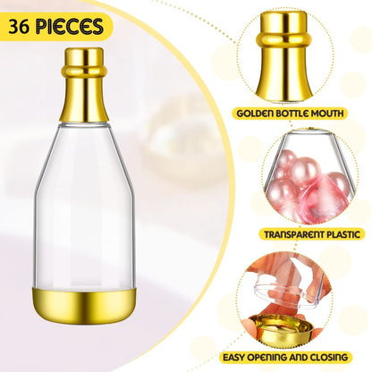 Mini Champagne Bottles Party Favors 36-Piece for Parties, Celebrations and Guest Favors, with the Listed Configuration