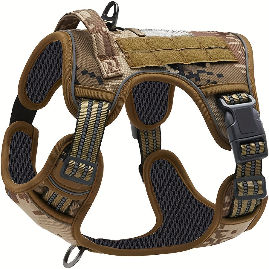 No-Pull Dog Harness Military Style Reflective Vest with Control Handle – Tactical Dog Harness for Training & Service Dogs, S/M/L/XL, Black
