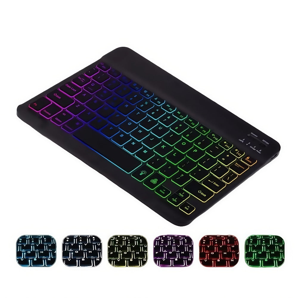 RGB Backlit Keyboard and Mouse Combo 7 Color LED, Ultra-Thin Scissor Keys Quiet Wired Set for PC Desktop Laptop