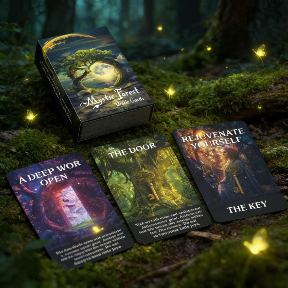 Magic Forest Oracle Cards Deck, Mystical Nature Divination Card Set for Beginners, Intuitive Guidance & Inspiration