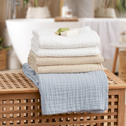 6-Layer Gauze Blanket 100% Muslin, Breathable Cotton Throw for Couch & Bed, All Season Adult Blanket