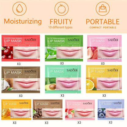 Lip & Under Eye Mask Travel Set 62 Pieces – Moisturizing Non-Greasy Lip Mask & Eye Patch Kit, Hydrating Autumn Winter Skincare for Dry Skin