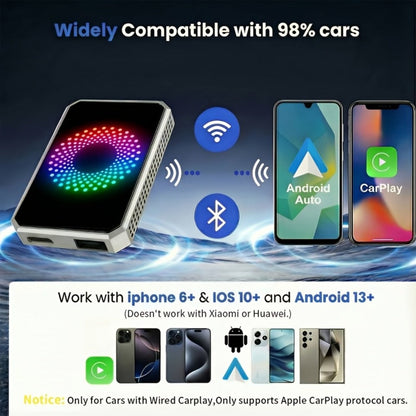 Wireless CarPlay Adapter AI Box 3-in-1 – Netflix YouTube TikTok Streaming, Dual WiFi 2.4G+5G, USB Drive Support