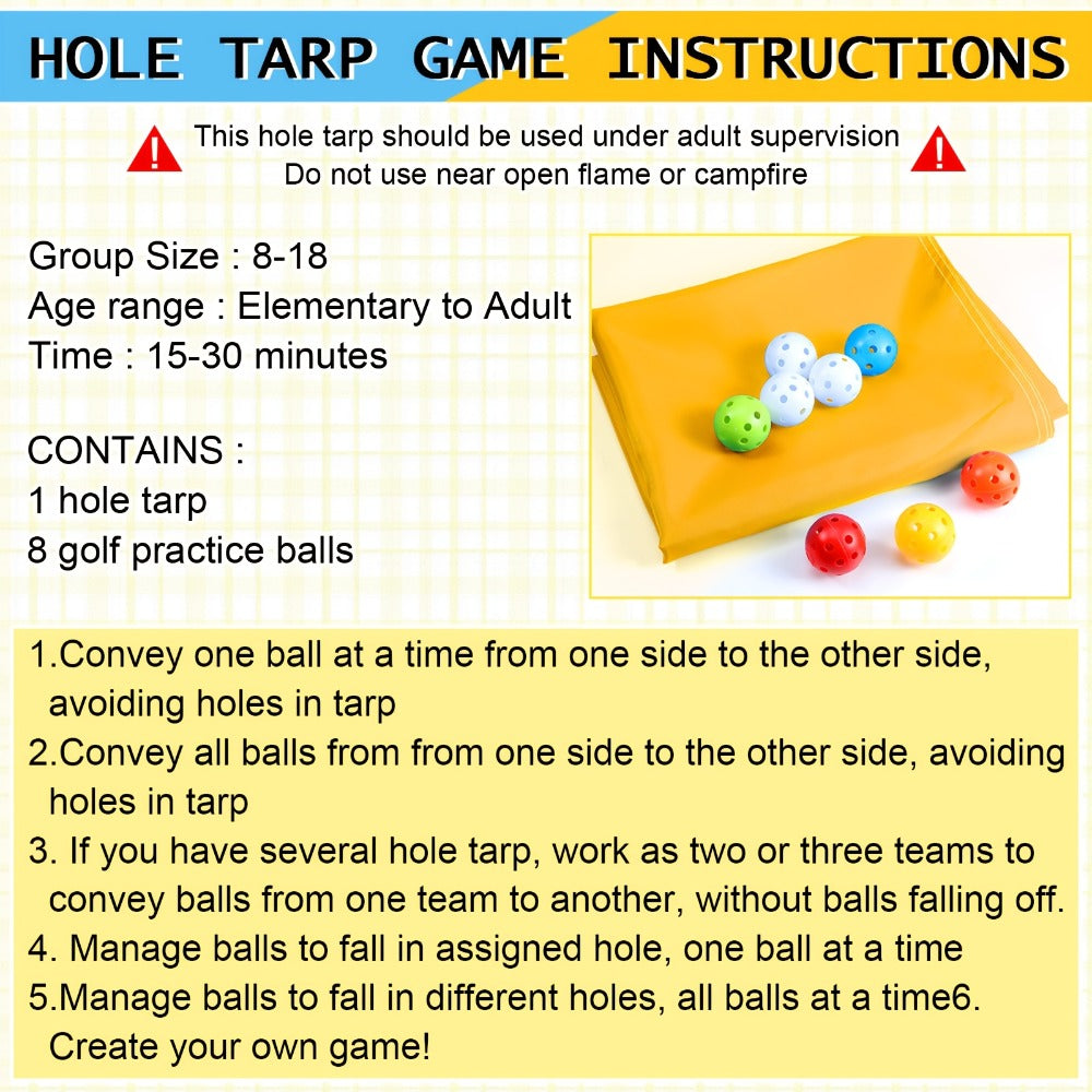Team Building Tarp Game 98 x 70 Inch with 8 Balls with the Listed Color, Size or Set Options for Everyday Use