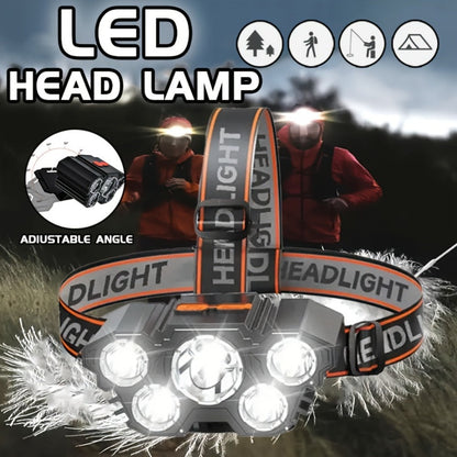 LED Headlamp 4pcs Set - Rechargeable Outdoor Headlamps with 4-Speed Dimming Adjustable Angle for Entryways, Bedrooms and Living Spaces