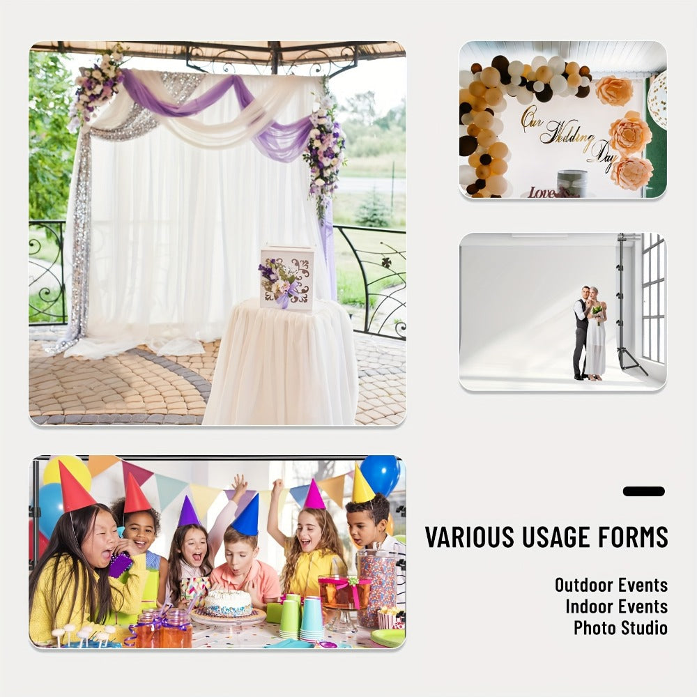 Multi-Size Adjustable Backdrop Stand Kit 10x10ft & 6.5x6.5ft – Heavy Duty Sturdy Background Support System for Photo Studio, Wedding