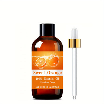 Essential Oil Sweet Orange Citrus Aroma in 100ml Bottle for Diffuser, Humidifier, Massage and Home Fragrance