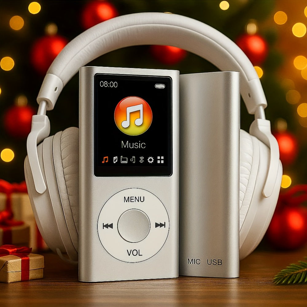 Portable MP3 and MP4 Player with 128GB Card Support, LCD Screen and Six Green, Black, Red, Blue or Silver Models