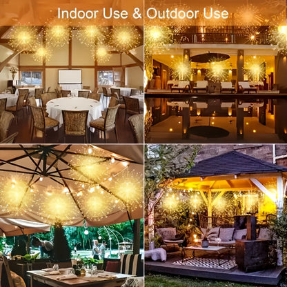 Solar Starburst Lantern Fairy Lights Outdoor 5 Pack 450 LED – Remote & Timer, 8 Modes, Adjustable Brightness