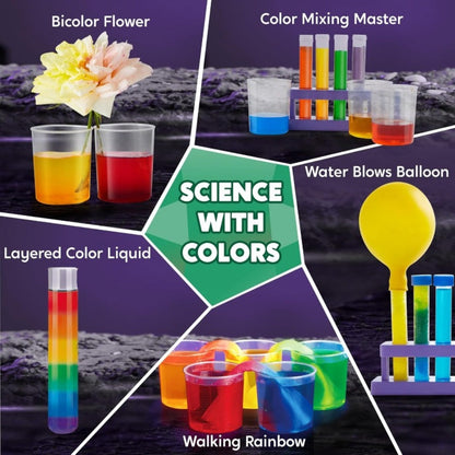 STEM Science Kit for Kids 50+ Experiments, Crystal Tree Growing Kit, Lava Lamp, Volcano Chemistry Set