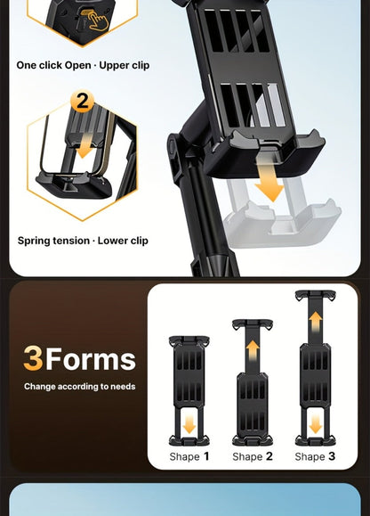 TP08 Cup-Base Car Phone Mount with Expanding Lower Base and Adjustable Clamp for 4–13-Inch Devices