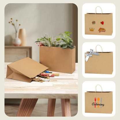 Shopping Bags with Handles 49pcs | 16x6x12 Inch Large Retail Gift Bags Bulk | Clothing Boutique Bags for Birthday, Wedding, Mother's Day