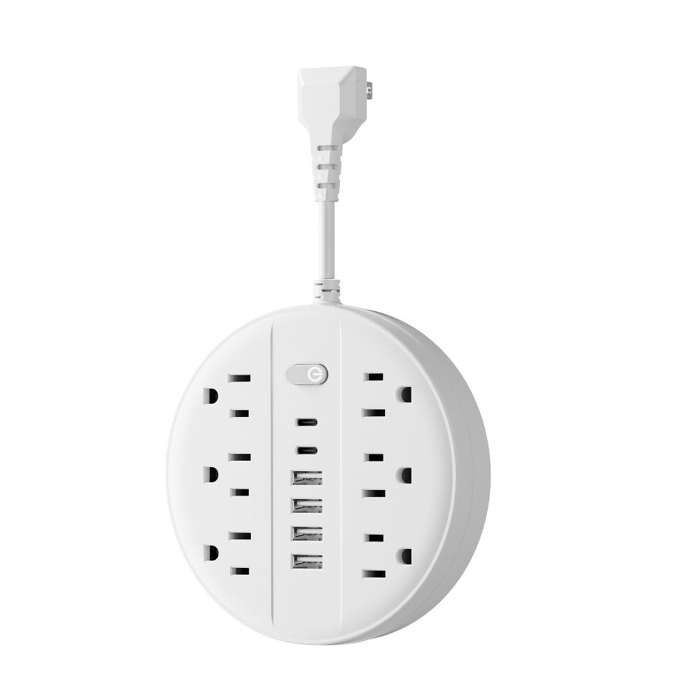 Surge Protector Power Strip 12-in-1 with 6 AC Outlets, 4 USB-A, 2 USB-C and Short, 5 or 10 ft Cord Options
