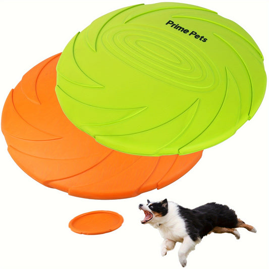 Dog Flying Disc 2-Pack 7 Inch – Natural Rubber Floating Frisbee for Dogs, Outdoor Fetch & Water Toy for Pool Beach Training