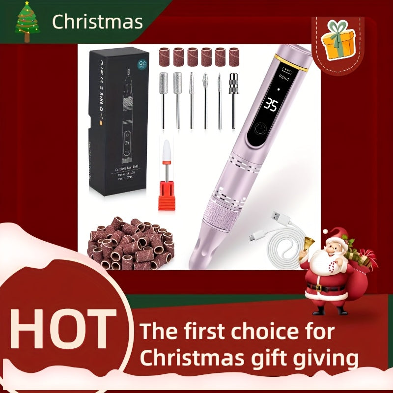 Cordless Nail Drill Kit 35000RPM Rechargeable Wireless Electric E-File, 108 Bits Professional Nail Drill