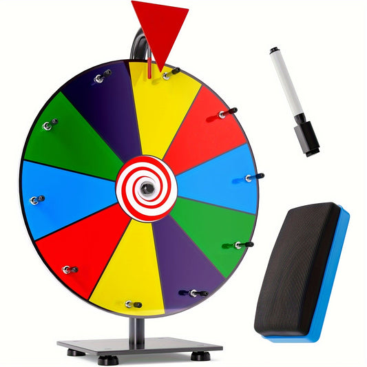 Spinning Prize Wheel 10 Inch – Rotating Game Wheel for Party Games, Family Game Night, Classroom Activities, Prizes, Questions & Challenges
