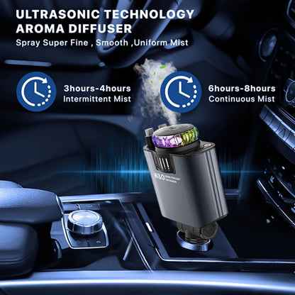 Car Charger with Perfume 3-in-1 Fast Charging AromaRelax Starlight Projector Retractable Cable USB-C & Lightning for iPhone 16 15 14 13 12