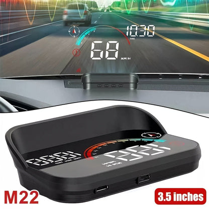 Car HUD Head Up Display – Windshield Speedometer Projector with GPS Compass, Overspeed Alarm, Auto Brightness