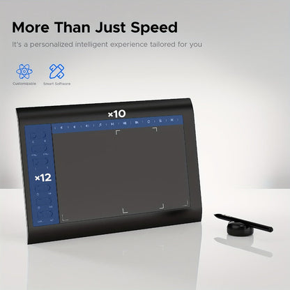 Graphics Drawing Tablet 10x6 Inch, 8192 Levels Pressure Sensitivity Battery-Free Stylus, 12 Programmable Shortcut Keys