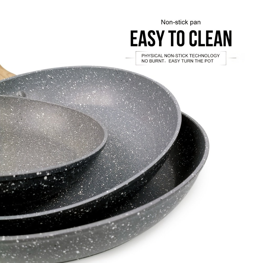 Non-Stick Frying Pan Set 3-Piece 7 9.5 11 Inch, Skillet Set with Insulated Handle for Home Cooking, Dining and Outdoor Meals