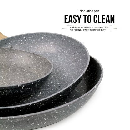 Non-Stick Frying Pan Set 3-Piece 7 9.5 11 Inch, Skillet Set with Insulated Handle for Home Cooking, Dining and Outdoor Meals