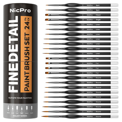 Miniature Paint Brush Set 16 & 24 Pcs, Professional Fine Detail Painting Kit with Brush Holder & Carry Bag