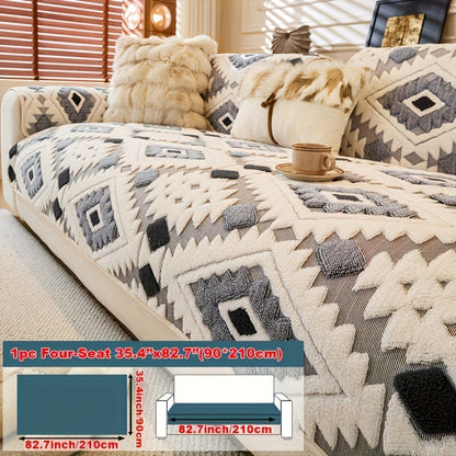 Sofa Cover, Thick Plush Couch Pad with Backing Detail in Three Colors and Seven Seat or Arm Sizes