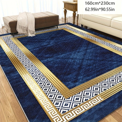 Area Rug Luxury Imitation Cashmere Machine Washable Non-Slip Plaid Checkered for Living Room Bedroom Dining Room Home Office Outdoor Camping