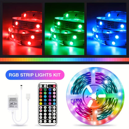 RGB LED Strip Lights for Party Wedding Event with 44-Key Remote – Colorful Color Changing Dimmable 50FT 100FT for Bedroom Kitchen Bar
