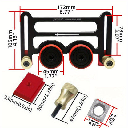 Feather Board Roller Guide for Table Saw, Aluminum Alloy One-Way Safety Stock Feeder with T-Track Mount