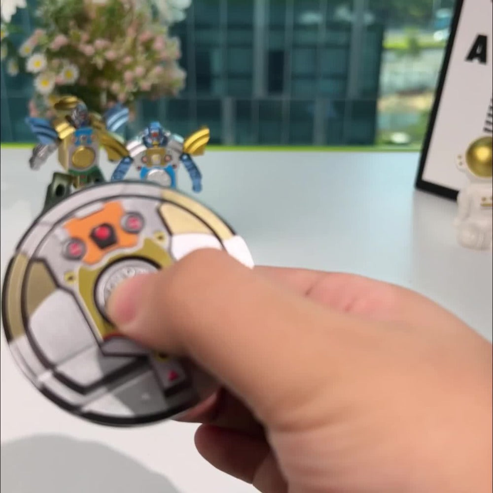 Deformation Robot Fingertip Gyro Fidget Spinner, Creative Finger Gyroscope Toy for Kids & Adults