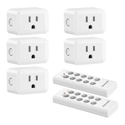 Wireless Remote Control Outlet Switch 100ft RF Range Programmable Expandable Plug-in Remote for Entryways, Bedrooms and Living Spaces