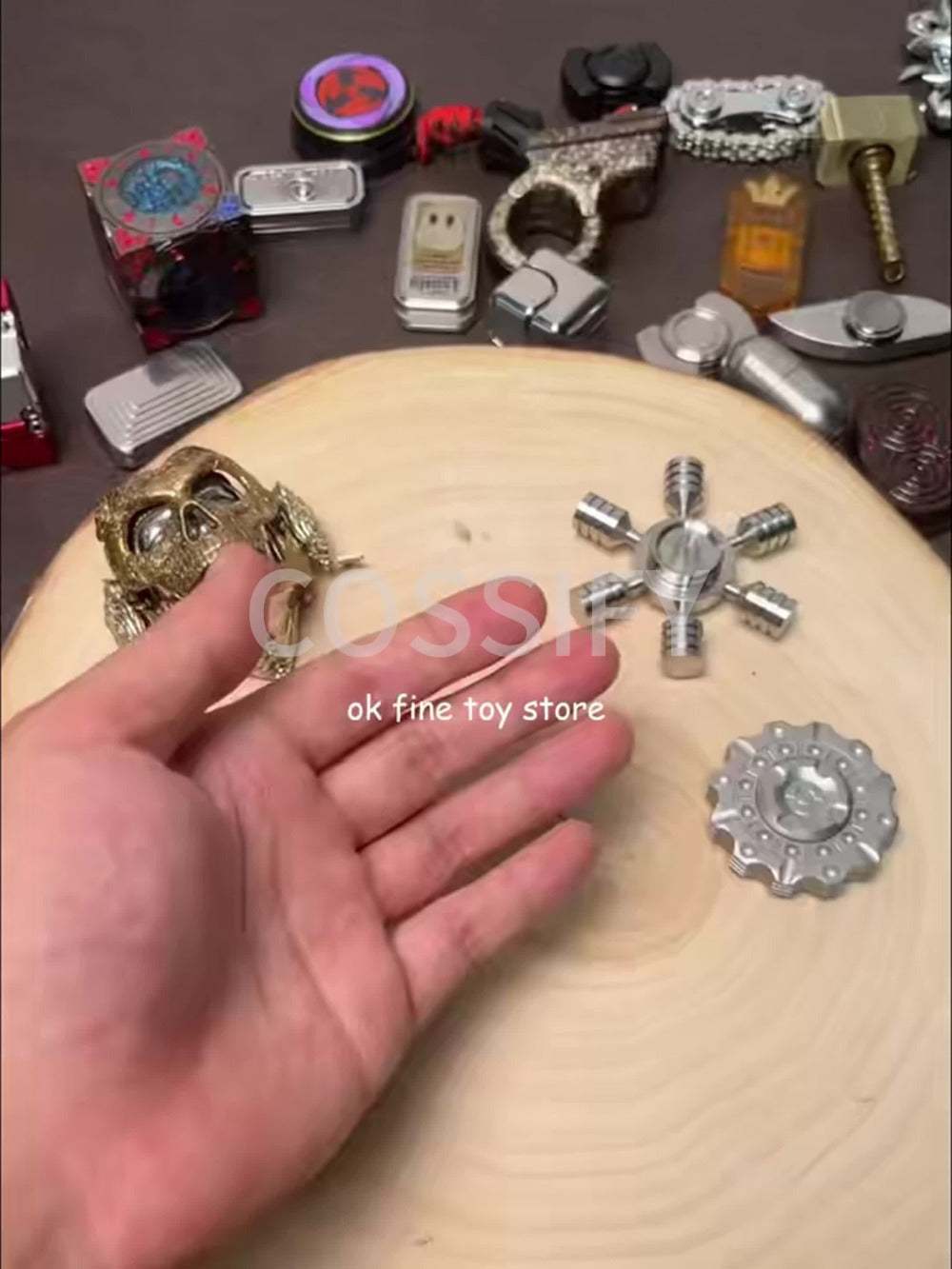 Metal Fidget Spinner Toy for Adults & Teens – Customizable Stress Relief Spinner with Hex Key, Screws & Metal Tube