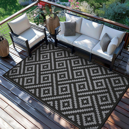 Outdoor Reversible Plastic Straw Rug for Patio Deck RV Camping – Waterproof UV-Resistant Lightweight Mat, Multiple Sizes & Colors