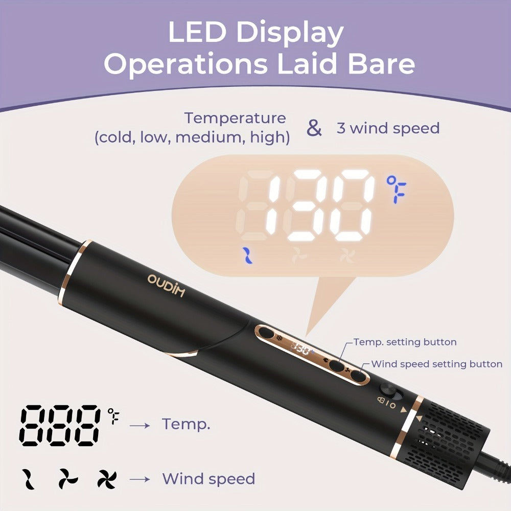 OUDIM 6-in-1 Hot Air Brush Hair Styling Tool with 110, 000 RPM Motor, Foldable Handle and Storage Bag