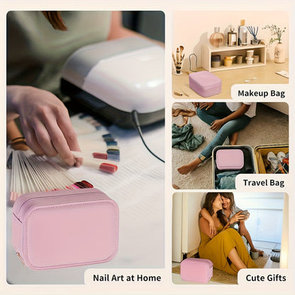Lighted Makeup Mirror with Travel Case Cosmetic Organizer 3-Color LED Light 1200mAh, for Makeup, Travel and Everyday Vanity Use