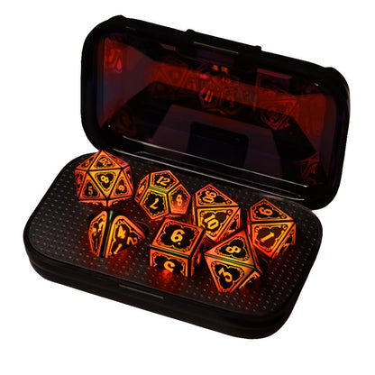 Glowing DnD Dice Set with Wireless Rechargeable Charging Case with the Listed Color, Size or Set Options for Everyday Use