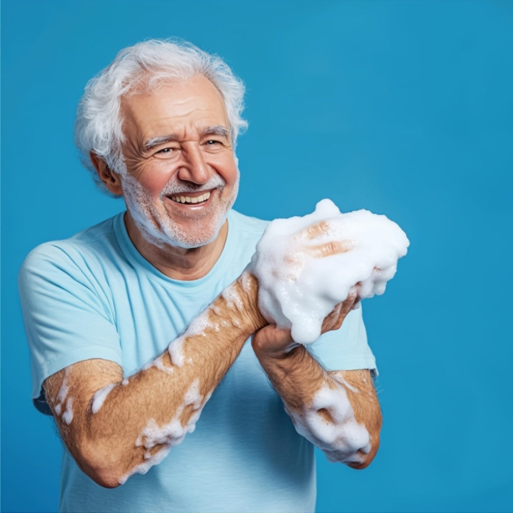 Disposable No-Rinse Foaming Bath Towels – Large 11.81" Body Wipes, Wet & Wipe Cleansing Cloths for Elderly Care, Camping, Post-Surgery