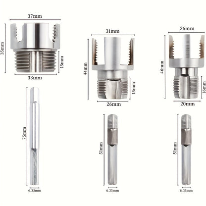 Pipe Threading Tool Set 3 Piece Alloy 1/2 3/4 1 Inch Internal External Thread Tap Drill Compatible for PVC PPR MPP Pipe Installation