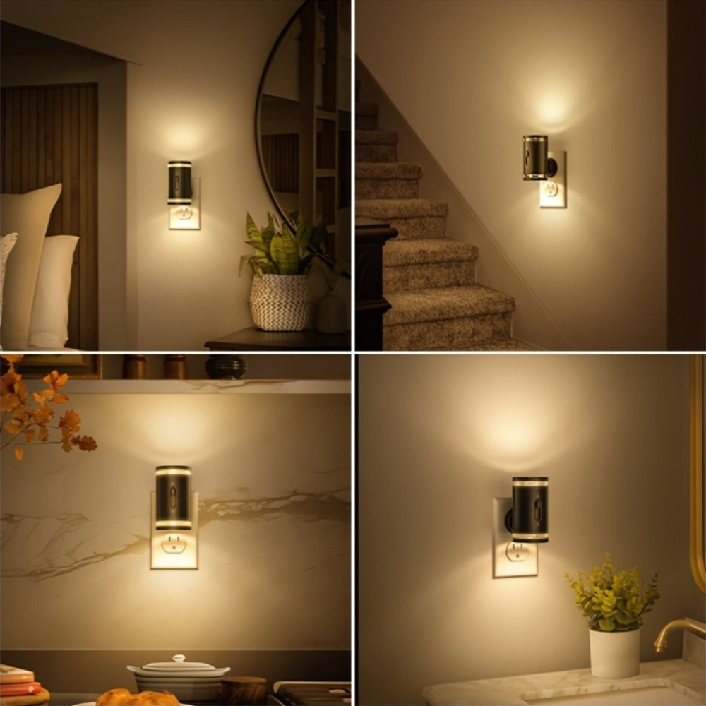 LED Night Light Plug In Dusk to Dawn Sensor, 5-120LM Adjustable Brightness, 3 Color Temperatures