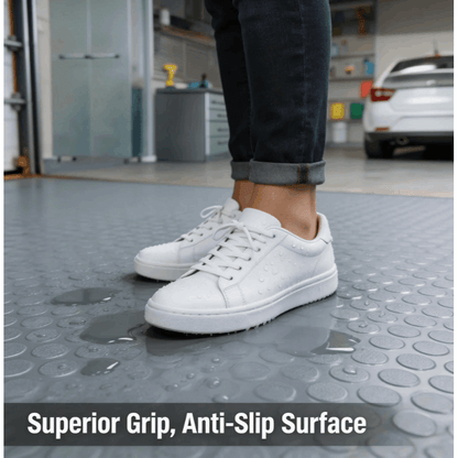 Garage Floor Mat Roll 7x16 FT Heavy Duty PVC Flooring for Parking, Waterproof Under-Car Protector for RV Trailer Workshop