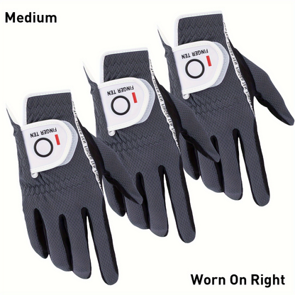 Wet Weather Golf Gloves Rain Grip 3-Pack for Men | Breathable Water-Resistant Golf Gloves for Left & Right Hand