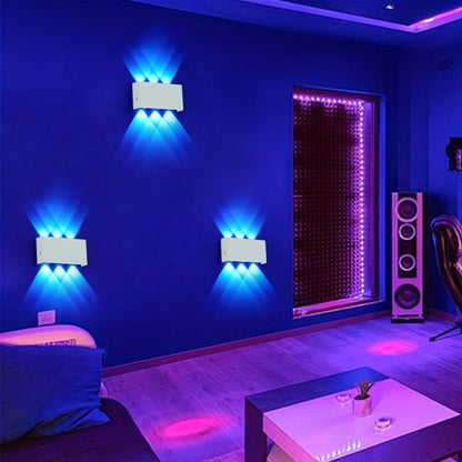 RGB Wall Light 2 Pack Battery Powered - Seven Color Gradient Dimming Night Light with Touch Switch