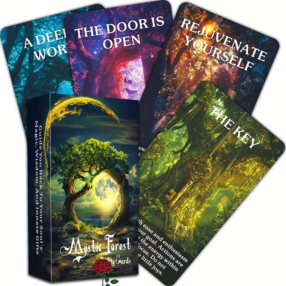 Magic Forest Oracle Cards Deck, Mystical Nature Divination Card Set for Beginners, Intuitive Guidance & Inspiration