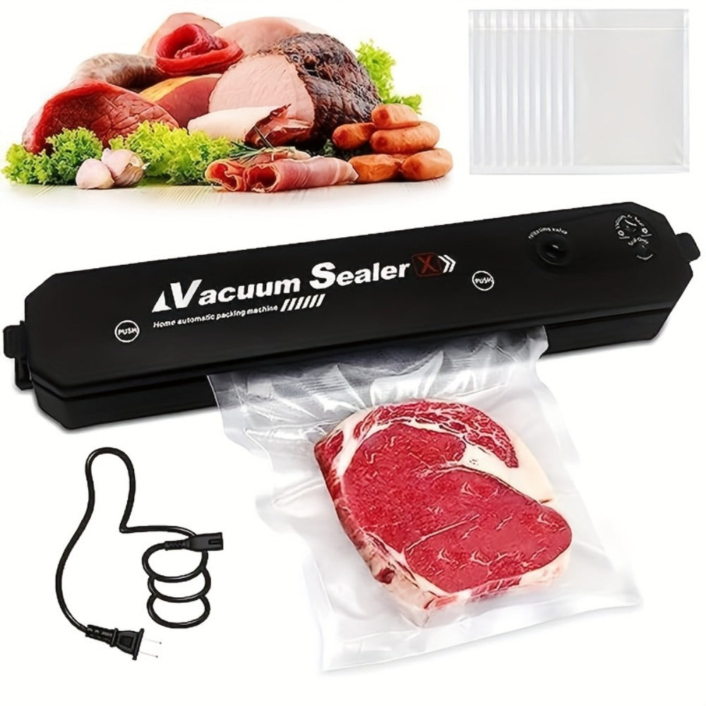 Vacuum Sealer Machine with 50 Vacuum Storage Bags – 2-in-1 Vacuum & Heat Sealing, One-Button Operation, Food Preservation Sealer