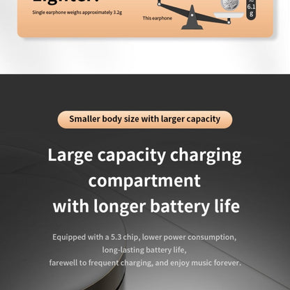Low-Profile Round-Case Mini Sleep Earbuds with Digital Battery Display in Black, Khaki or White