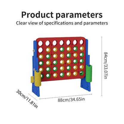 Height Adjustable Giant Connect 4 Game 33-37 Inch, Jumbo 4-in-a-Row Outdoor Yard Game with Quick Release Slider for Teens