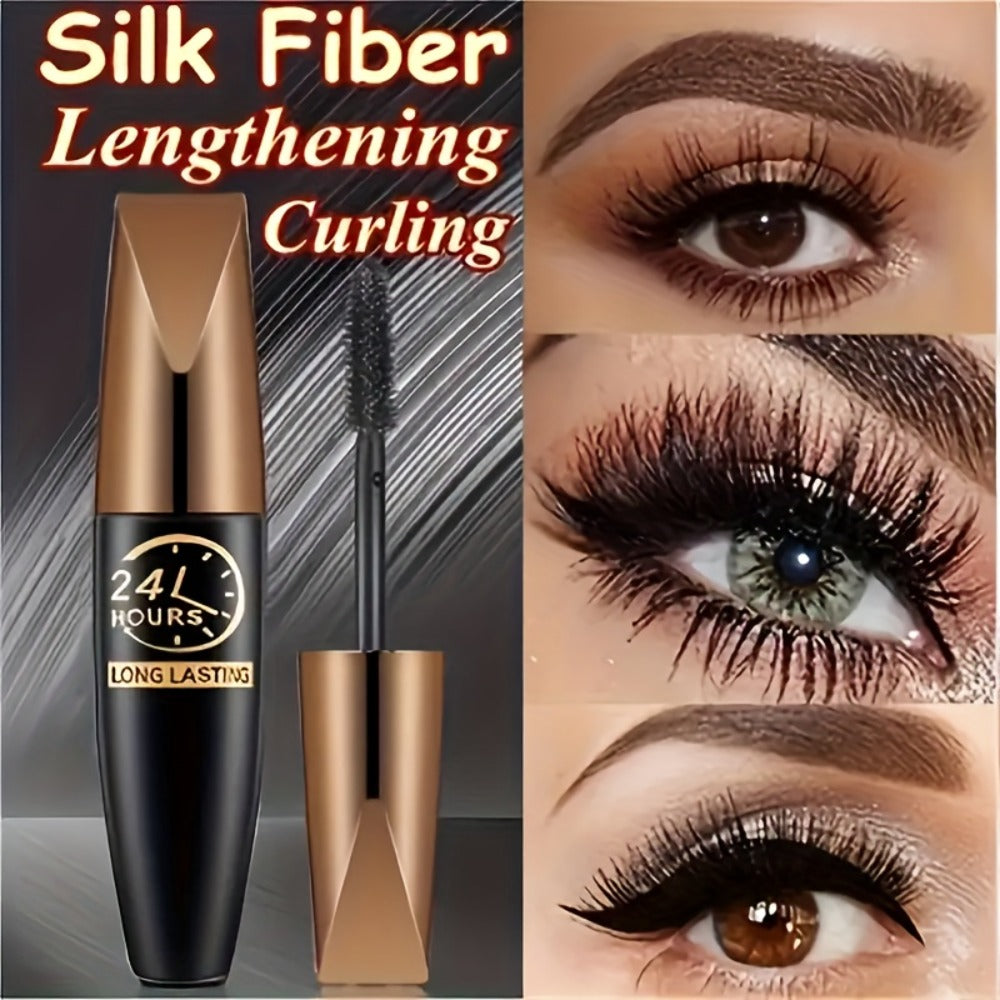 8D Fiber Mascara Set 2 Pcs Volumizing Lengthening Smudge-Proof Waterproof Lash Extension, for Makeup, Travel and Everyday Vanity Use